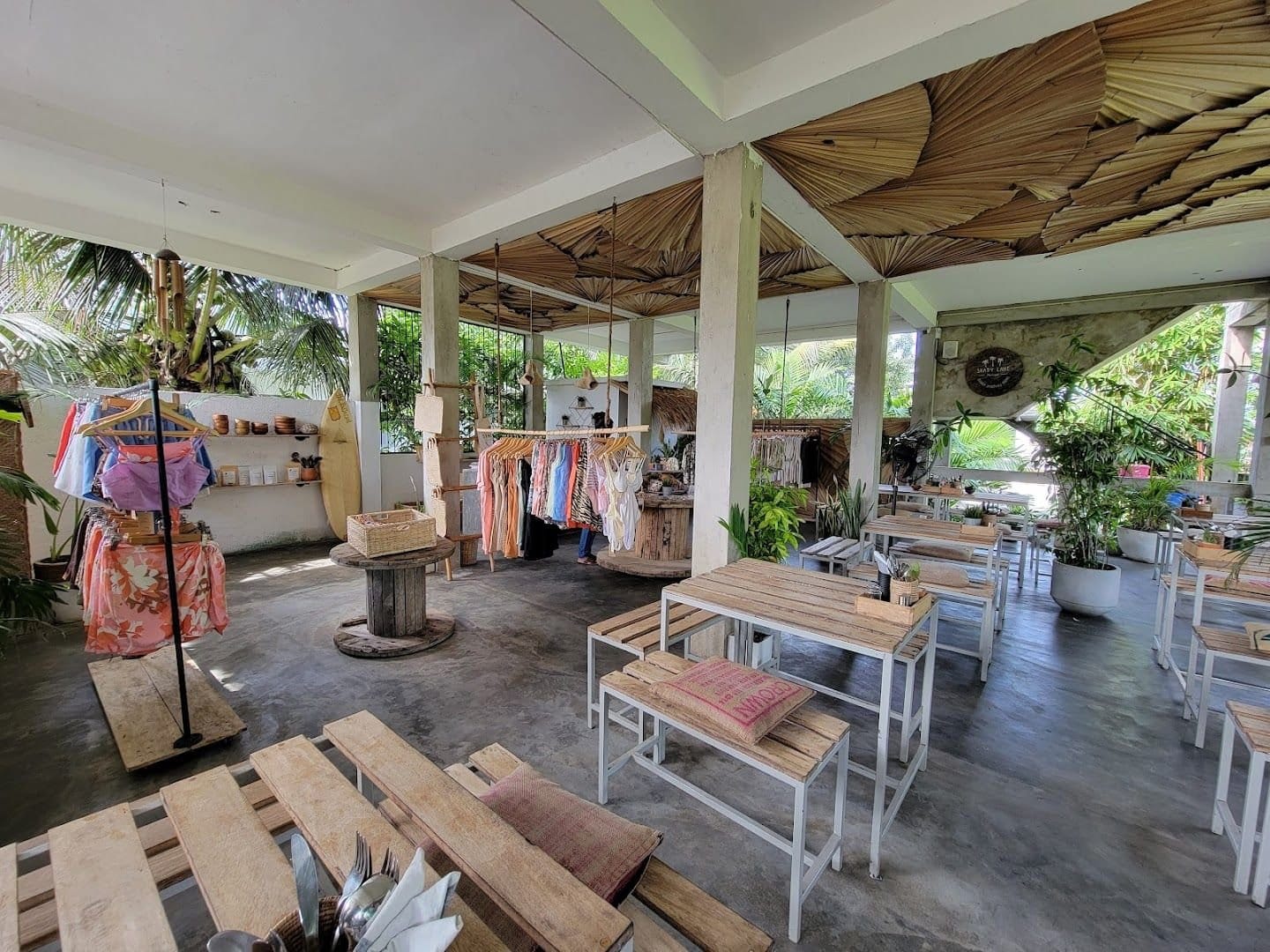 Shady Lane Mirissa cafe interior with tropical plants